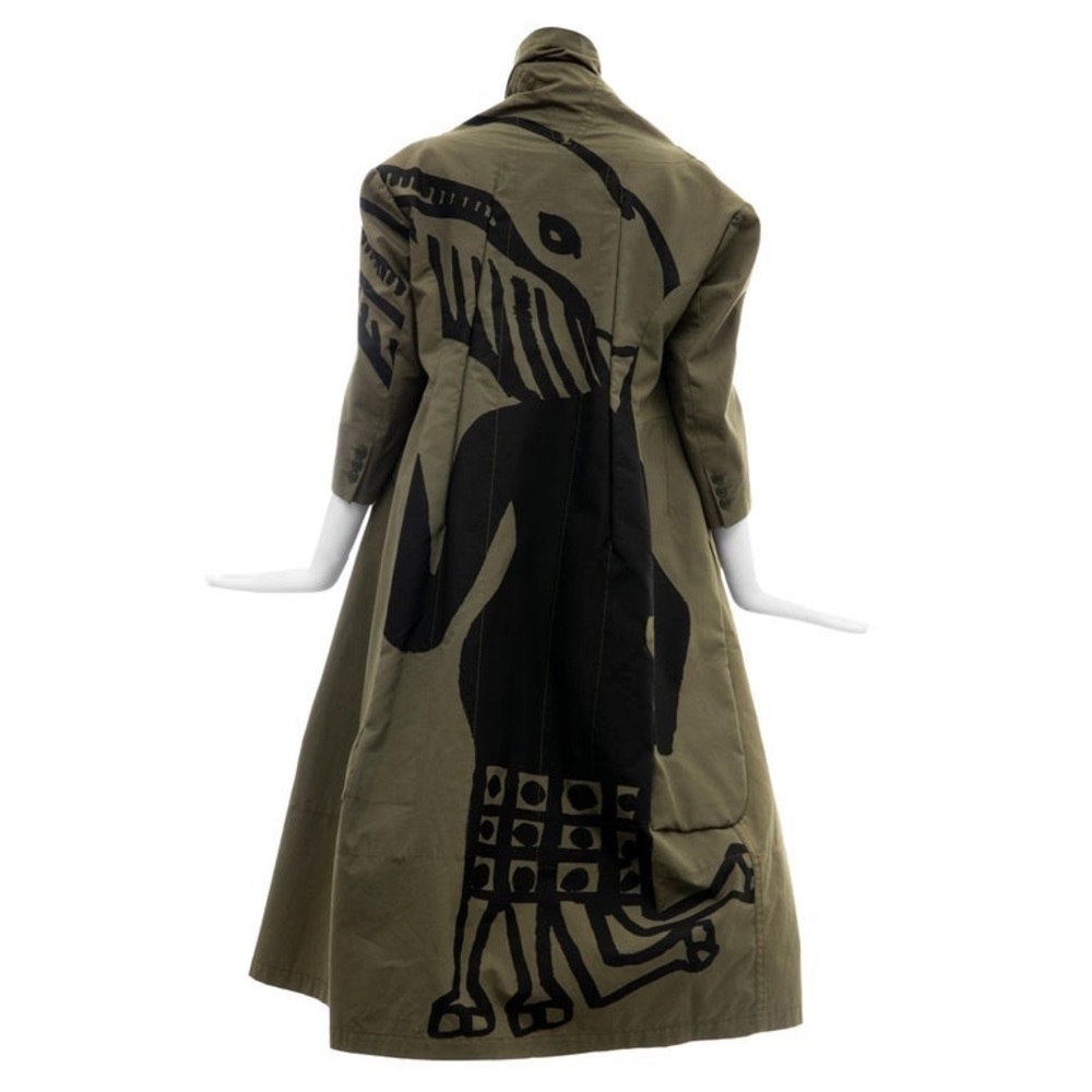 Marimekko Olive Green Elephant Print Coat